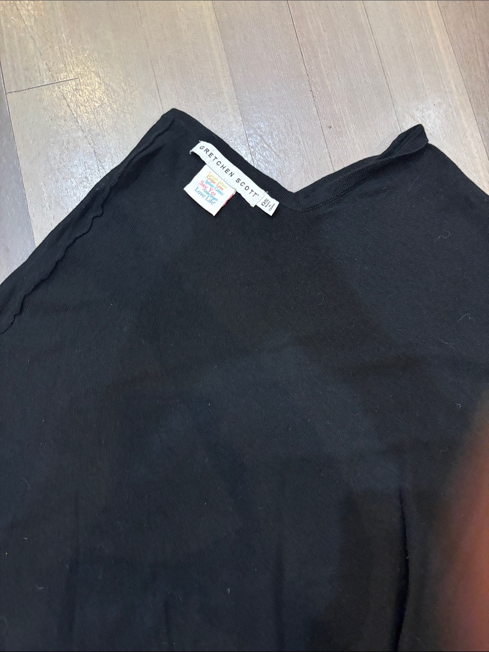 Gretchen Scott Designs Black V-Neck shall sweater, one size fits all